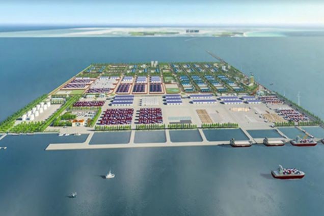 Phối cảnh dự án cảng Vạn Ninh hiện đang được Vinaconex và đối tác xây dựng